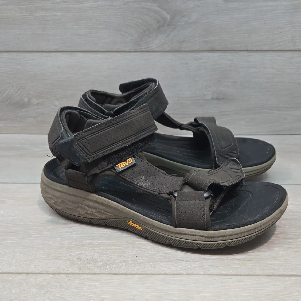 Teva Mens Vibram Brown Sport Sandals with Adjustable Straps Shoes Sz 8